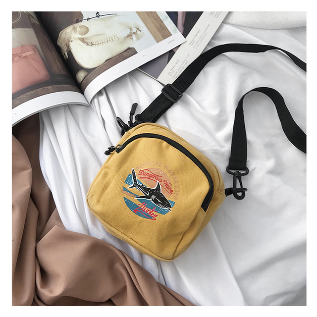 Płócienne torebki damskie – mini torba koreańska na telefon, prosta torba typu Crossbody dla studentek - Wianko - 2