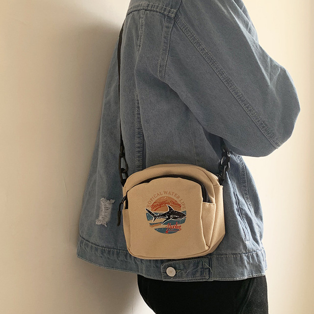 Płócienne torebki damskie – mini torba koreańska na telefon, prosta torba typu Crossbody dla studentek - Wianko - 17