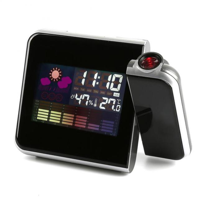 Cyfrowy projektorowy zegar budzik LED z funkcją drzemki i podświetleniem, projekcja czasu - Wianko - 4