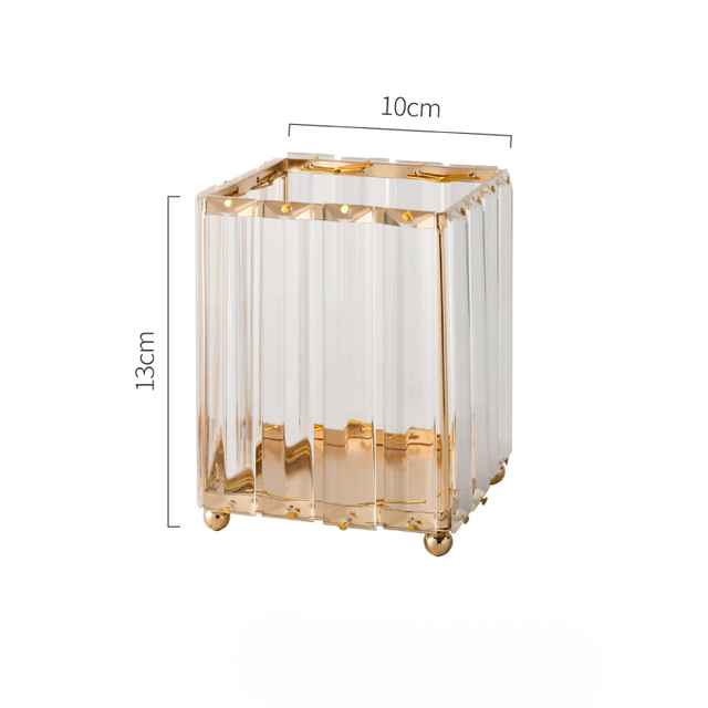 Pudełko na chusteczki dekoracyjne, przezroczyste, luksusowe, złote posiadające metaliczne pokrycie i wykonane ze szkła akrylowego - Wianko - 3