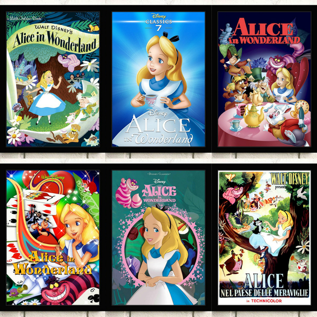 Plakat Alicja w krainie czarów Disney, Anime, płótno, ścienne malarstwo, wydruki artystyczne, dekoracja wnętrz - Wianko - 4