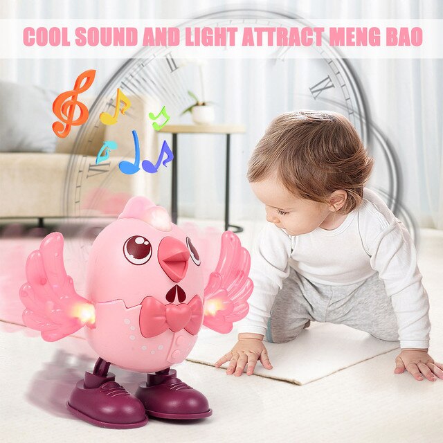 Elektryczny Luminous taniec Swinging kurczak muzyka Walking Little Cute ksylofon dzieci muzyczne zabawki - Wianko - 1