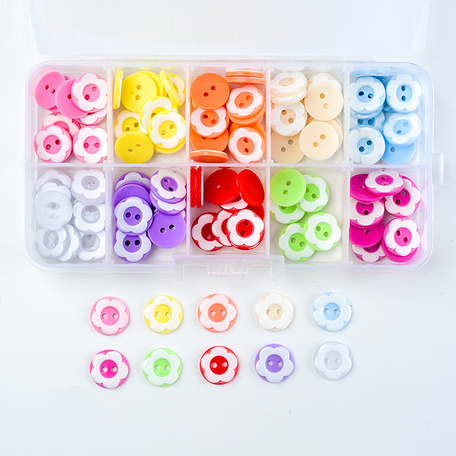 150 sztuk małych guzików z żywicy w cukierkowych kolorach, w plastikowym pudełku do szycia i scrapbookingu, ręcznie wykonanych - Wianko - 9