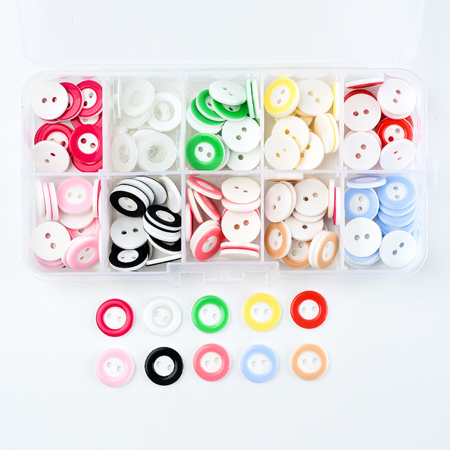 150 sztuk małych guzików z żywicy w cukierkowych kolorach, w plastikowym pudełku do szycia i scrapbookingu, ręcznie wykonanych - Wianko - 13