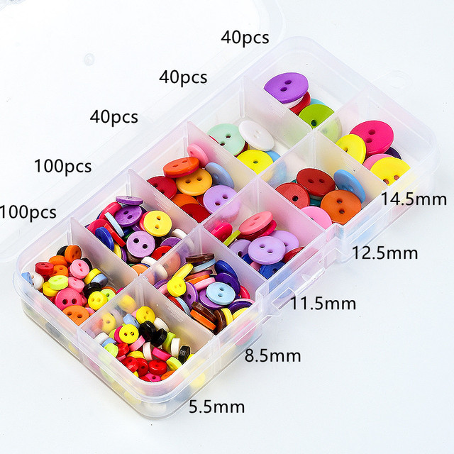 150 sztuk małych guzików z żywicy w cukierkowych kolorach, w plastikowym pudełku do szycia i scrapbookingu, ręcznie wykonanych - Wianko - 4