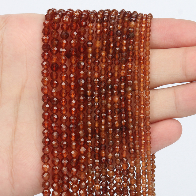 Koraliki kwarcowe szlifowane brązowe, 2/3/4 mm, naturalne, do tworzenia biżuterii DIY - Wianko - 4