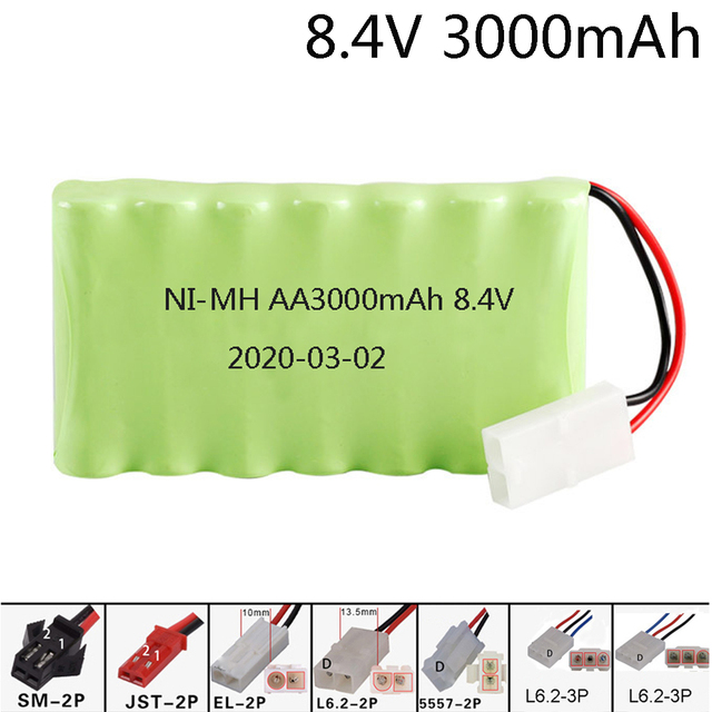 Akumulator NiMH 8.4V 3000mAh do zdalnie sterowanych zabawek - samochodów, zbiorników, pociągów, robotów, łodzi i pistoletów - Wianko - 1