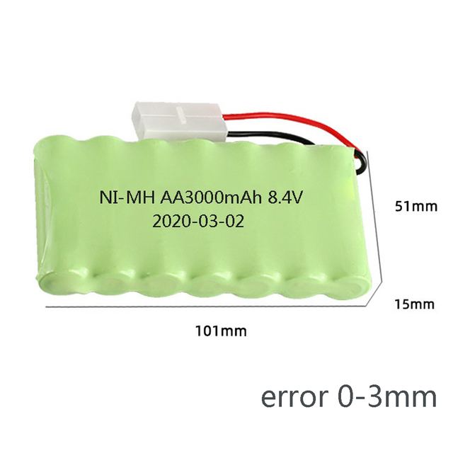 Akumulator NiMH 8.4V 3000mAh do zdalnie sterowanych zabawek - samochodów, zbiorników, pociągów, robotów, łodzi i pistoletów - Wianko - 5