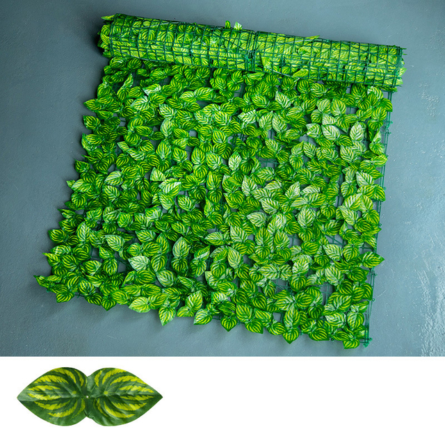 Sztuczny Faux bluszcz liść ozdoby, cięty płot, zielone trawa ściana, Deco - S/M/L liście zielone - Wianko - 18