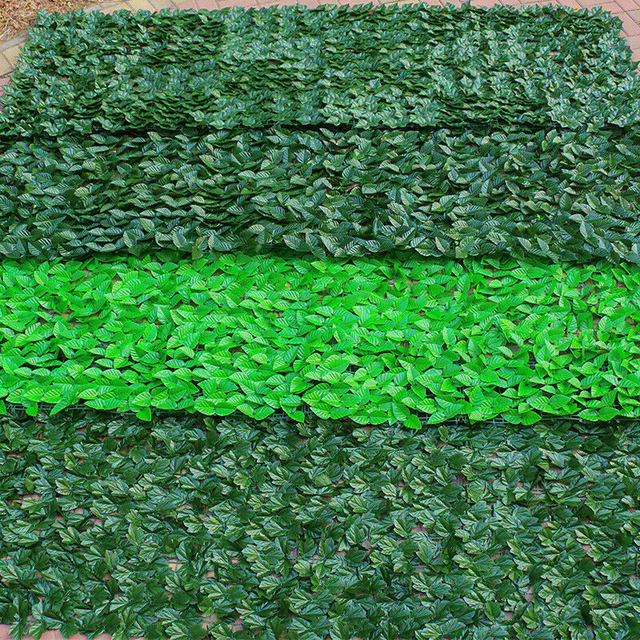 Sztuczny Faux bluszcz liść ozdoby, cięty płot, zielone trawa ściana, Deco - S/M/L liście zielone - Wianko - 10