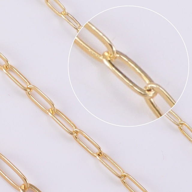 18K złoty spinacz Link Chain z mosiądzu, oceniana biżuteria DIY - Wianko - 4