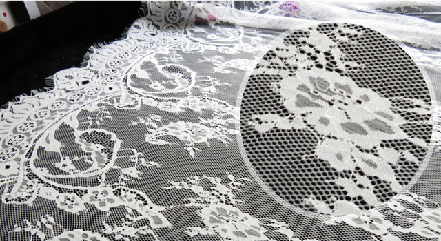 Sukienka na wesele z białej tkaniny i czarnej haftowanej koronki – bawełniana francuska tkanina z afrykańską gipiurą - Wianko - 7