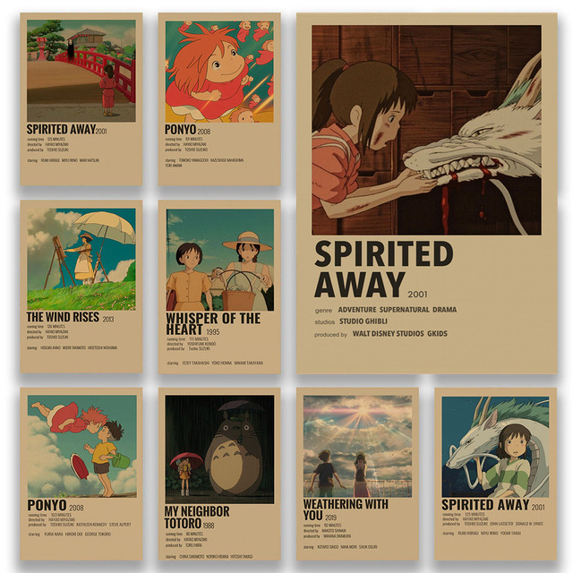 Spirited Away - kolekcja naklejek ściennych z klasycznymi japońskimi anime filmu Hayao Miyazakiego, idealna dekoracja dla nastolatków do pokoju - Wianko - 3