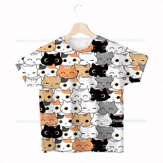 Koszulka dla dzieci - Neko Atsume kot 3D, wzór motyw Anime, rodzaj Cartoon, Camiseta Streetwear Tee, dla chłopców i dziewcząt, maluchyOstateczna wersja tytułu: Koszulka dla dzieci Neko Atsume kot 3D - wzór Anime Cartoon, Streetwear Tee, dla chłopców i dziewcząt - Wianko - 6