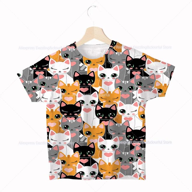 Koszulka dla dzieci - Neko Atsume kot 3D, wzór motyw Anime, rodzaj Cartoon, Camiseta Streetwear Tee, dla chłopców i dziewcząt, maluchyOstateczna wersja tytułu: Koszulka dla dzieci Neko Atsume kot 3D - wzór Anime Cartoon, Streetwear Tee, dla chłopców i dziewcząt - Wianko - 16
