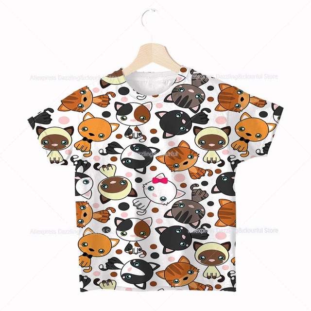 Koszulka dla dzieci - Neko Atsume kot 3D, wzór motyw Anime, rodzaj Cartoon, Camiseta Streetwear Tee, dla chłopców i dziewcząt, maluchyOstateczna wersja tytułu: Koszulka dla dzieci Neko Atsume kot 3D - wzór Anime Cartoon, Streetwear Tee, dla chłopców i dziewcząt - Wianko - 17