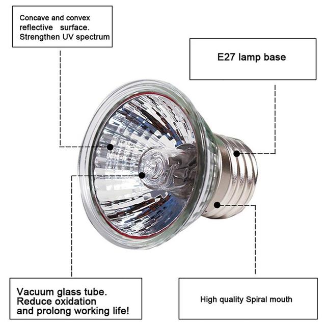 Lampa grzewcza UVB UVA 25/50/75W 110V E27 dla gadów domowych - Wianko - 11