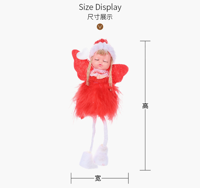 Ozdoba choinkowa 2021 - lalka aniołek w kształcie pluszowej dziewczynki, idealna na świąteczne dekoracje - Wianko - 18