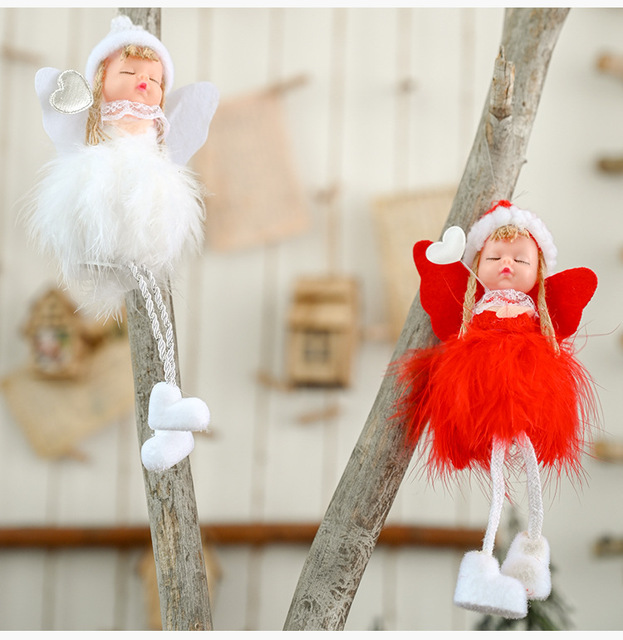 Ozdoba choinkowa 2021 - lalka aniołek w kształcie pluszowej dziewczynki, idealna na świąteczne dekoracje - Wianko - 22