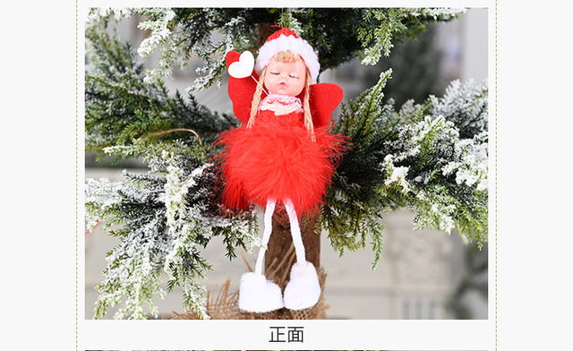 Ozdoba choinkowa 2021 - lalka aniołek w kształcie pluszowej dziewczynki, idealna na świąteczne dekoracje - Wianko - 28