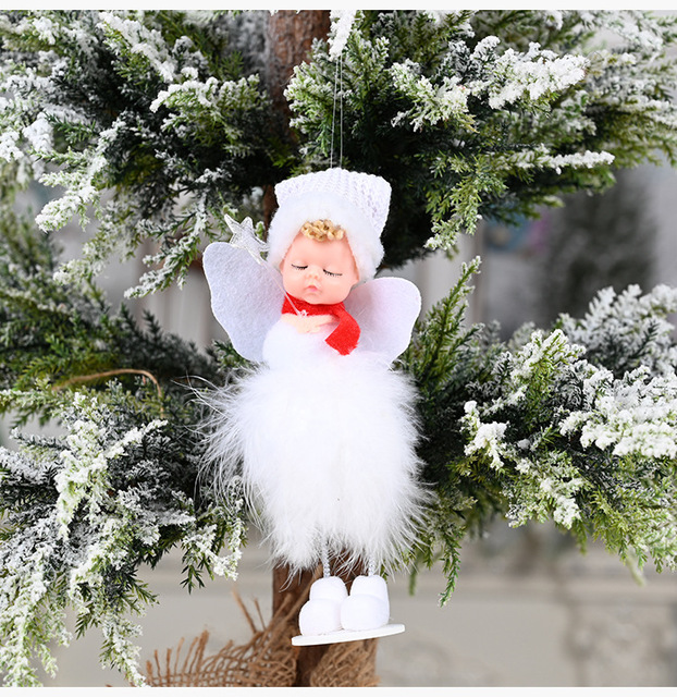 Ozdoba choinkowa 2021 - lalka aniołek w kształcie pluszowej dziewczynki, idealna na świąteczne dekoracje - Wianko - 25