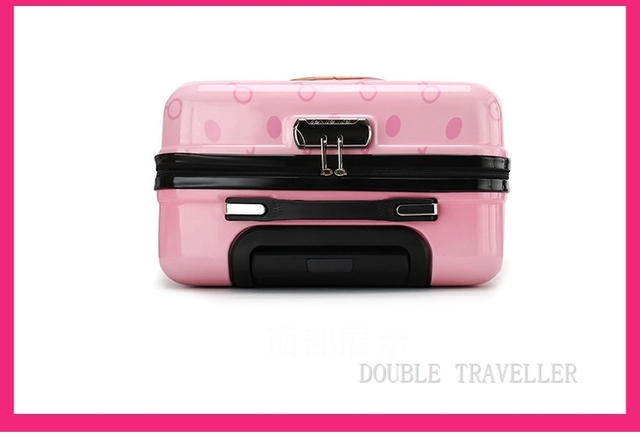 Torba na kółkach dla dzieci 18'' w motywy kreskówek, podręczna walizka podróżna różowej koloru dla dziewcząt i chłopców - Wianko - 20