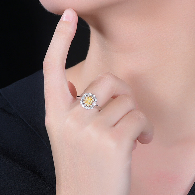 Pierścień biżuteria z regulowanym palcem, srebro próby 925, cyrkonowy kamień, elegancki dodatek na wesele i prezenty - Wianko - 1