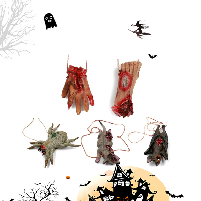 Halloween - Jednorazowe zastawy stołowe w zestawie Horror, dekoracje dynia, szkielet, czarownica - prop do zawieszenia, torba ze sznurkiem - strona główna Favor - Wianko - 18