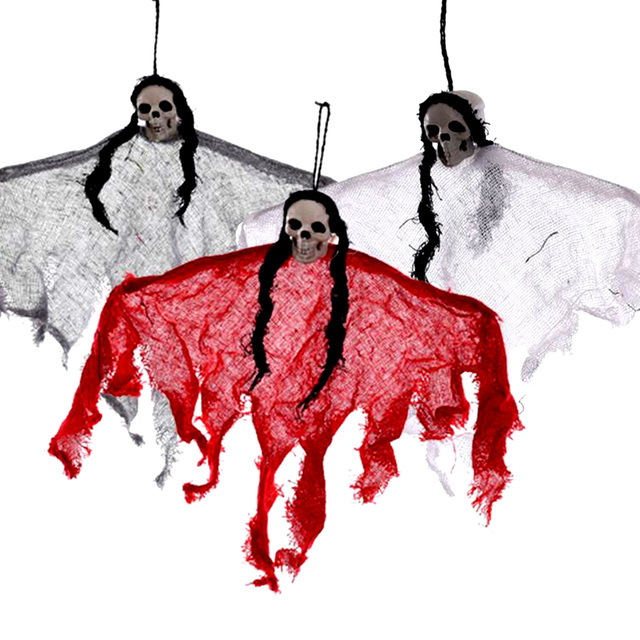 Halloween - Jednorazowe zastawy stołowe w zestawie Horror, dekoracje dynia, szkielet, czarownica - prop do zawieszenia, torba ze sznurkiem - strona główna Favor - Wianko - 19