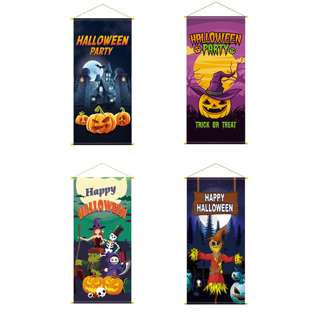 Halloween - Jednorazowe zastawy stołowe w zestawie Horror, dekoracje dynia, szkielet, czarownica - prop do zawieszenia, torba ze sznurkiem - strona główna Favor - Wianko - 10