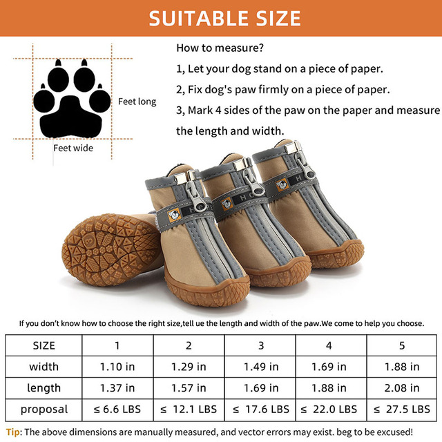 Zestaw 4 butów dla psa na sport z podeszwami PCV, wodoodpornych i idealnych dla różnych rozmiarów psów - Wianko - 3