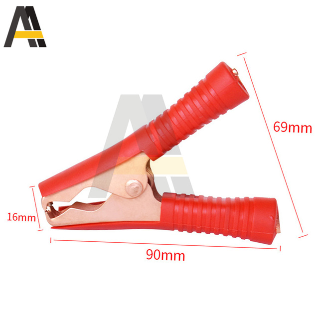 Para zacisków krokodylkowych do baterii samochodowych o prądzie 100A - czerwono-czarny - Wianko - 3