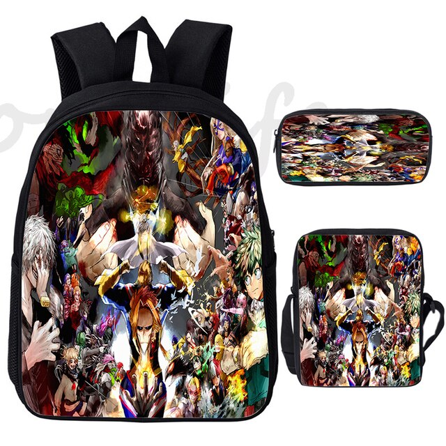 Plecak My Hero Academia - zestaw 3 sztuk (dla chłopców i dziewcząt), Mochilas, Boku no Hero Academia, Izuku, szkoła, torby - Wianko - 7