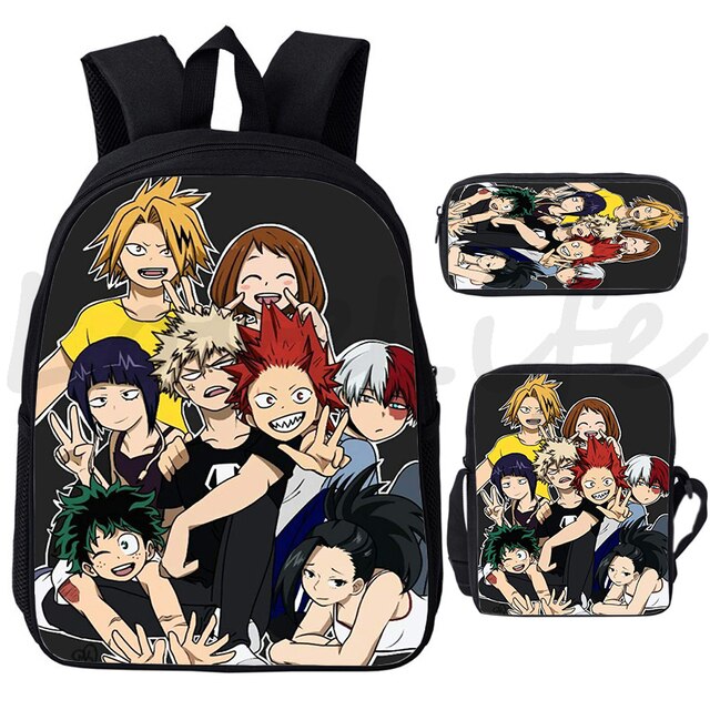 Plecak My Hero Academia - zestaw 3 sztuk (dla chłopców i dziewcząt), Mochilas, Boku no Hero Academia, Izuku, szkoła, torby - Wianko - 21