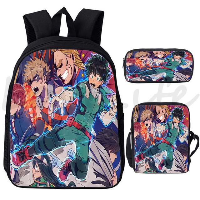 Plecak My Hero Academia - zestaw 3 sztuk (dla chłopców i dziewcząt), Mochilas, Boku no Hero Academia, Izuku, szkoła, torby - Wianko - 24