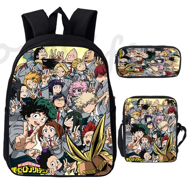 Plecak My Hero Academia - zestaw 3 sztuk (dla chłopców i dziewcząt), Mochilas, Boku no Hero Academia, Izuku, szkoła, torby - Wianko - 5