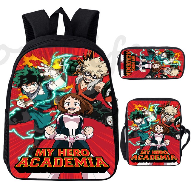 Plecak My Hero Academia - zestaw 3 sztuk (dla chłopców i dziewcząt), Mochilas, Boku no Hero Academia, Izuku, szkoła, torby - Wianko - 14