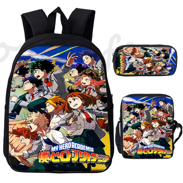 Plecak My Hero Academia - zestaw 3 sztuk (dla chłopców i dziewcząt), Mochilas, Boku no Hero Academia, Izuku, szkoła, torby - Wianko - 15