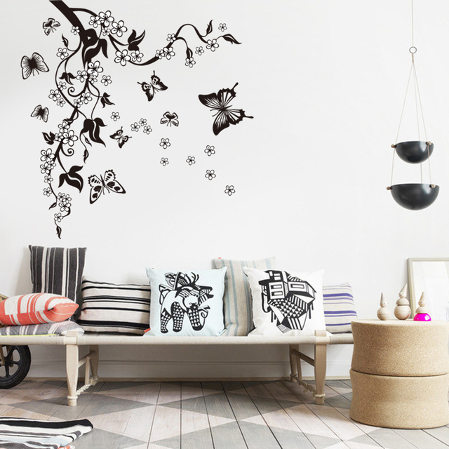 Naklejki ścienne - Kreatywny motyl kwiat - Dekoracyjne naklejki ścienne do salonu - PVC DIY sztuka na ścianę - Wianko - 3