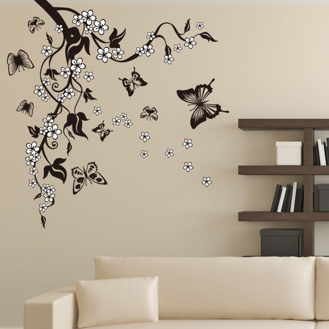 Naklejki ścienne - Kreatywny motyl kwiat - Dekoracyjne naklejki ścienne do salonu - PVC DIY sztuka na ścianę - Wianko - 6