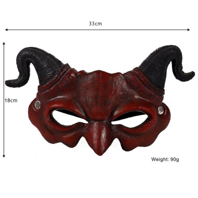 Maska Half Face Demon PU Foam Halloween Carnival Cosplay Costume Adult Props - Wianko - 2