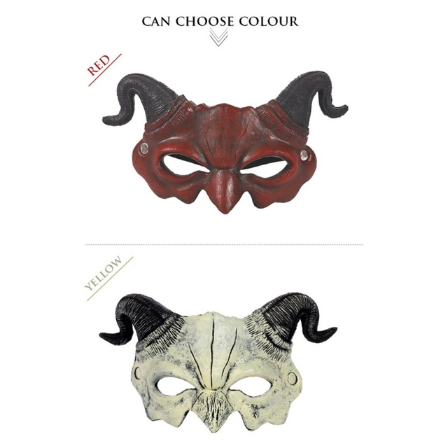 Maska Half Face Demon PU Foam Halloween Carnival Cosplay Costume Adult Props - Wianko - 3