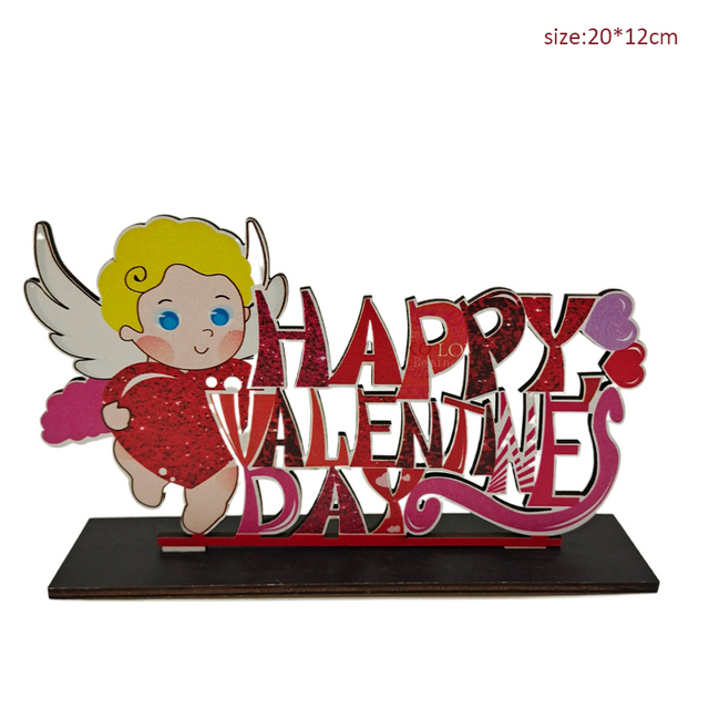 Walentynkowe drewniane dekoracje DIY: Nowa miłość - Rzemiosło wykonane przez Kupidyna do szczęśliwego walentynkowego wystrój domu oraz imprezy weselnej - Wianko - 1