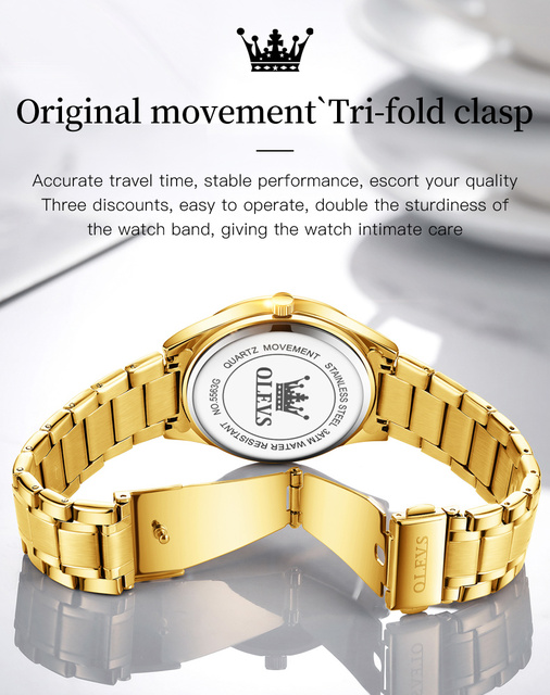 Męski zegarek luksusowej marki, złoty, klasyczny, biznesowy, wodoodporny, kwarcowy, ze stali nierdzewnej, dla mężczyzn - Reloj Hombre - Wianko - 4
