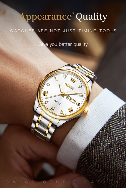 Męski zegarek luksusowej marki, złoty, klasyczny, biznesowy, wodoodporny, kwarcowy, ze stali nierdzewnej, dla mężczyzn - Reloj Hombre - Wianko - 9