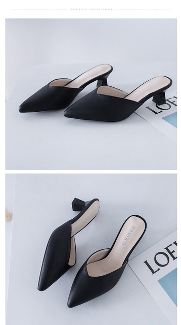 Czółenka damskie na słupku – nowe buty ze szpilkami na wysoki obcas, cienką i spiczastą cholewką, idealne do pracy w biurze i do codziennych stylizacji - Wianko - 16