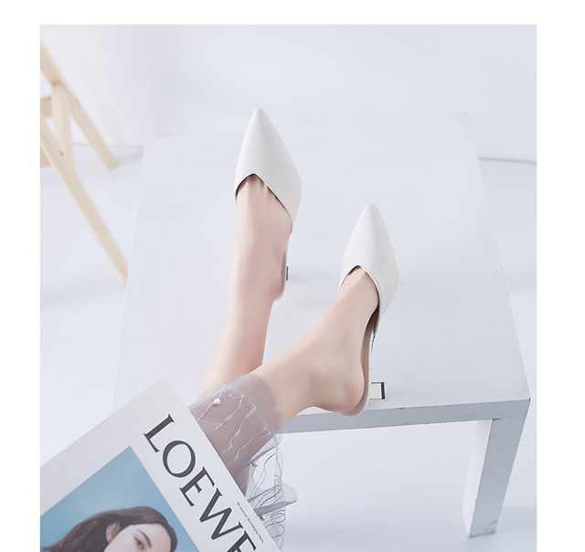 Czółenka damskie na słupku – nowe buty ze szpilkami na wysoki obcas, cienką i spiczastą cholewką, idealne do pracy w biurze i do codziennych stylizacji - Wianko - 9