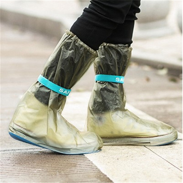 Wysokie buty z wodoodpornymi cholewami - ochraniacze na buty do deszczu, unisex, wielokrotnego użytku - Wianko - 2