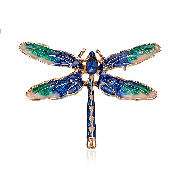 Broszka Vintage Crystal Dragonfly Rinhoo - Modna ozdoba w formie skrzydła ważki - Biżuteria z owadem - Wianko - 121