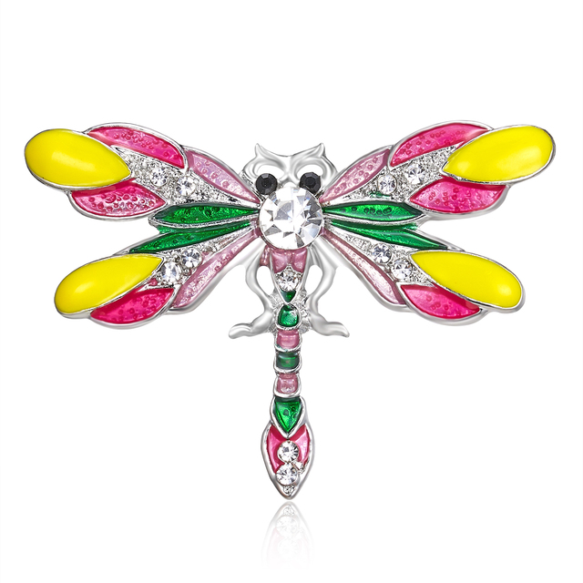 Broszka Vintage Crystal Dragonfly Rinhoo - Modna ozdoba w formie skrzydła ważki - Biżuteria z owadem - Wianko - 148
